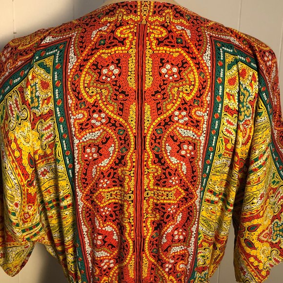 NineWest BeautifulOrange/yellow/greensatin dressSingleMom BreastCancerFundraiser - Picture 7 of 11